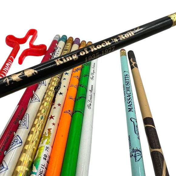 VTG Novelty Tourist Pen Pencil Acrylic Lego Land Elvis Sea World Metallic Lot 11 - Picture 8 of 12